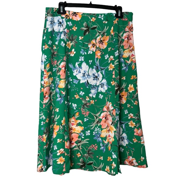 LOFT New with Tags Petite Floral Fluid Midi Skirt 10P - Picture 2 of 8
